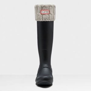 Gray Cable-knit Hunter Boot Wellies